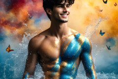 Abstract Male Art Ai Photos of Beautiful Men Enveloped by Colors