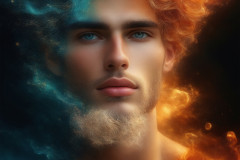 Abstract Male Art Ai Photos of Beautiful Men Enveloped by Colors