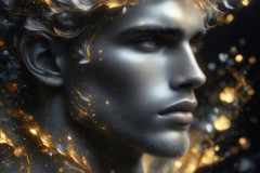 Abstract Male Art Ai Photos of Beautiful Men Enveloped by Colors