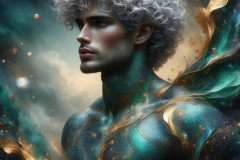 Abstract Male Art Ai Photos of Beautiful Men Enveloped by Colors
