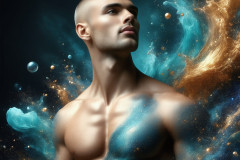 Abstract Male Art Ai Photos of Beautiful Men Enveloped by Colors