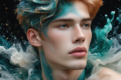 Abstract Male Art Ai Photos of Beautiful Men Enveloped by Colors