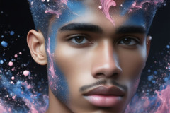 Abstract Male Art Ai Photos of Beautiful Men Enveloped by Colors