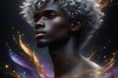 Abstract Male Art Ai Photos of Beautiful Men Enveloped by Colors