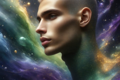 Abstract Male Art Ai Photos of Beautiful Men Enveloped by Colors