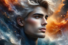Abstract Male Art Ai Photos of Beautiful Men Enveloped by Colors