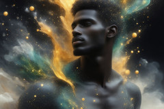 Abstract Male Art Ai Photos of Beautiful Men Enveloped by Colors