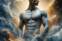 Abstract Male Art Ai Photos of Beautiful Men Enveloped by Colors