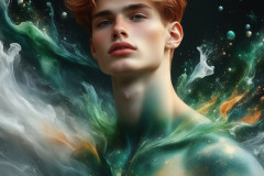 Abstract Male Art Ai Photos of Beautiful Men Enveloped by Colors