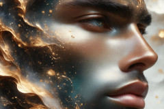 Abstract Male Art Ai Photos of Beautiful Men Enveloped by Colors