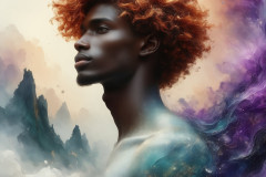 Abstract Male Art Ai Photos of Beautiful Men Enveloped by Colors