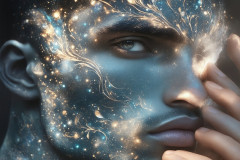 Abstract Male Art Ai Photos of Beautiful Men Enveloped by Colors