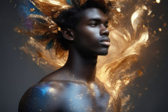 Abstract Male Art Ai Photos of Beautiful Men Enveloped by Colors
