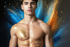 Abstract Male Art Ai Photos of Beautiful Men Enveloped by Colors