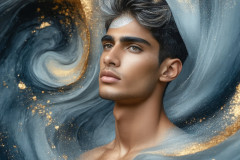 Abstract Male Art Ai Photos of Beautiful Men Enveloped by Colors