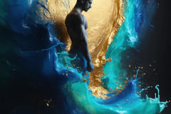Abstract Male Art Ai Photos of Beautiful Men Enveloped by Colors