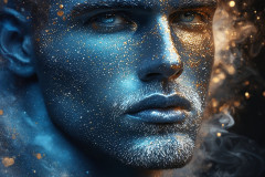 Abstract Male Art Ai Photos of Beautiful Men Enveloped by Colors