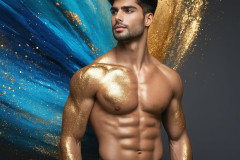 Abstract Male Art Ai Photos of Beautiful Men Enveloped by Colors