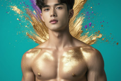 Abstract Male Art Ai Photos of Beautiful Men Enveloped by Colors