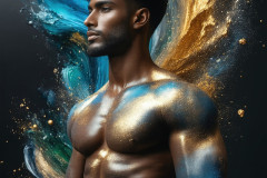 Abstract Male Art Ai Photos of Beautiful Men Enveloped by Colors