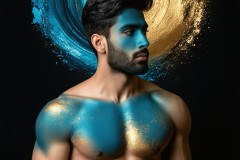 Abstract Male Art Ai Photos of Beautiful Men Enveloped by Colors