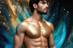 Abstract Male Art Ai Photos of Beautiful Men Enveloped by Colors
