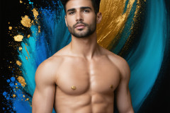 Abstract Male Art Ai Photos of Beautiful Men Enveloped by Colors