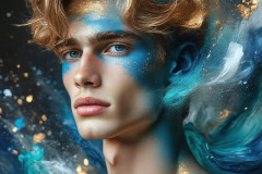 Abstract Male Art Ai Photos of Beautiful Men Enveloped by Colors