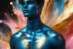 Abstract Male Art Ai Photos of Beautiful Men Enveloped by Colors