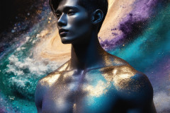 Abstract Male Art Ai Photos of Beautiful Men Enveloped by Colors