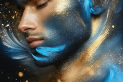 Abstract Male Art Ai Photos of Beautiful Men Enveloped by Colors
