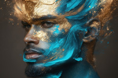 Abstract Male Art Ai Photos of Beautiful Men Enveloped by Colors