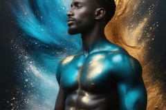 Abstract Male Art Ai Photos of Beautiful Men Enveloped by Colors