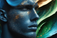 Abstract Male Art Ai Photos of Beautiful Men Enveloped by Colors