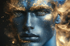 Abstract Male Art Ai Photos of Beautiful Men Enveloped by Colors