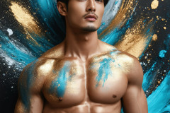 Abstract Male Art Ai Photos of Beautiful Men Enveloped by Colors