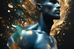 Abstract Male Art Ai Photos of Beautiful Men Enveloped by Colors