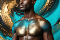 Abstract Male Art Ai Photos of Beautiful Men Enveloped by Colors
