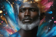 Abstract Male Art Ai Photos of Beautiful Men Enveloped by Colors