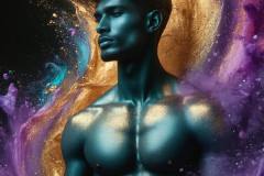 Abstract Male Art Ai Photos of Beautiful Men Enveloped by Colors