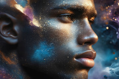 Abstract Male Art Ai Photos of Beautiful Men Enveloped by Colors