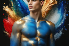 Abstract Male Art Ai Photos of Beautiful Men Enveloped by Colors