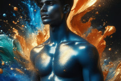 Abstract Male Art Ai Photos of Beautiful Men Enveloped by Colors