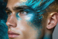 Abstract Male Art Ai Photos of Beautiful Men Enveloped by Colors