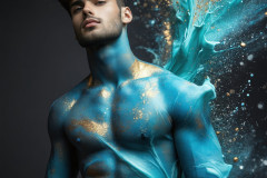 Abstract Male Art Ai Photos of Beautiful Men Enveloped by Colors