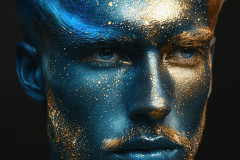 Abstract Male Art Ai Photos of Beautiful Men Enveloped by Colors