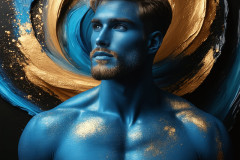 Abstract Male Art Ai Photos of Beautiful Men Enveloped by Colors