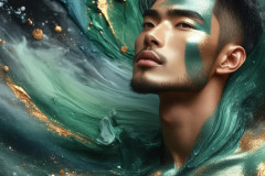 Abstract Male Art Ai Photos of Beautiful Men Enveloped by Colors