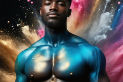 Abstract Male Art Ai Photos of Beautiful Men Enveloped by Colors