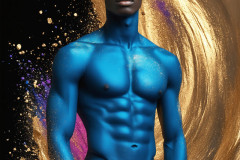 Abstract Male Art Ai Photos of Beautiful Men Enveloped by Colors